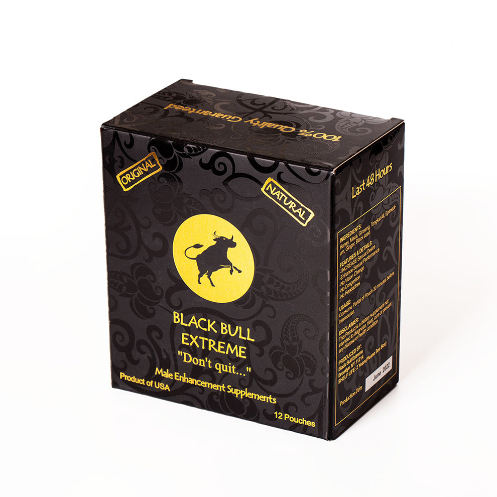 MIEL BLACK BULL EXTREME, caja con 12 sobres de 15 grms.