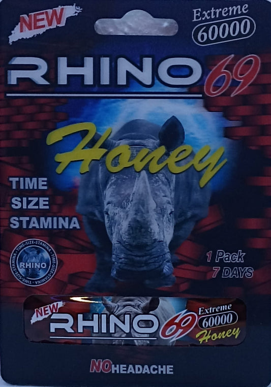 RHINO 69, 60000 CON CINCO SOBRES DE MIEL