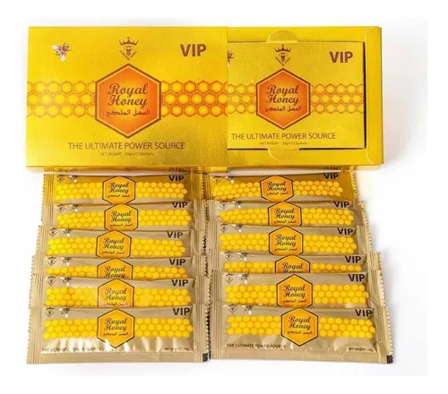 MIEL DE MALASIA ROYAL HONEY VIP caja con 12 sobres de 20 gramos.